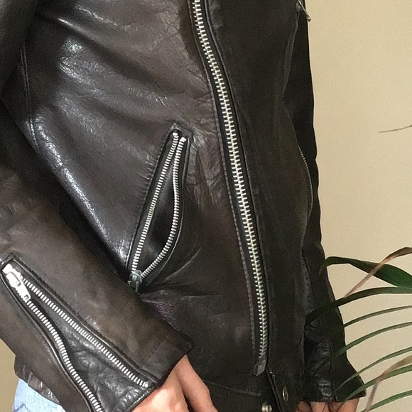 Genuine Leather Biker Jacket - Picture 2 of 5